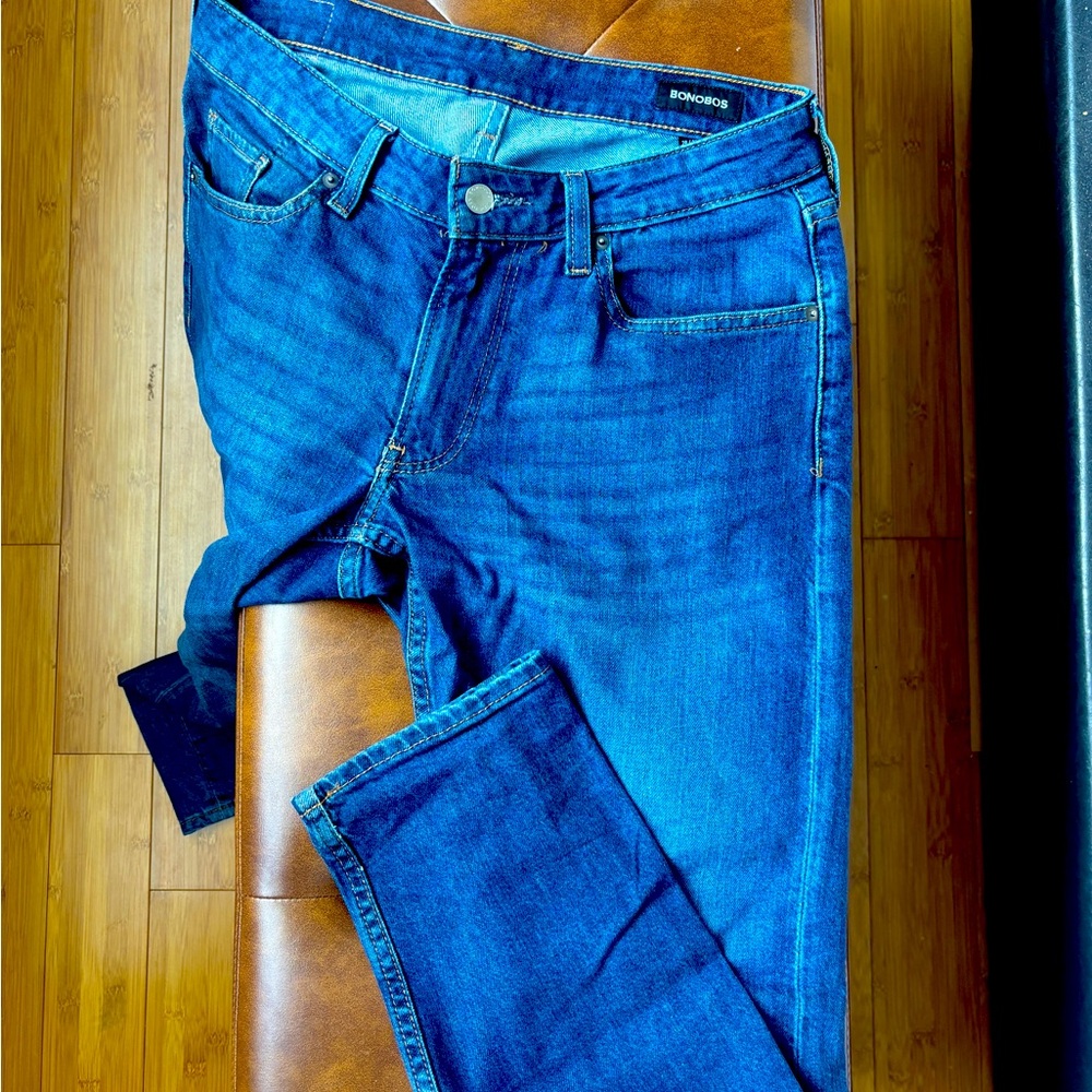 BONOBOS Stretch Jeans, Medium Wash | Mens 29x28, Athletic Fit